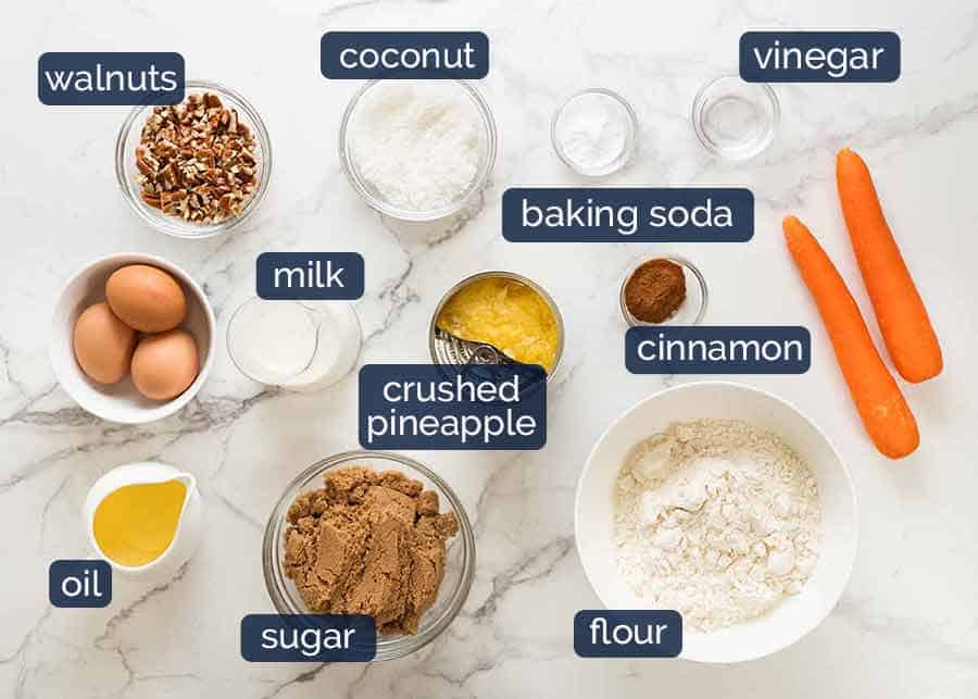 Ingredients in Carrot Cake